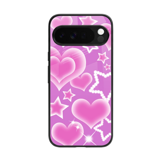 Pink Celestia back phone cover | glass case for google pixel 10 pro xl
