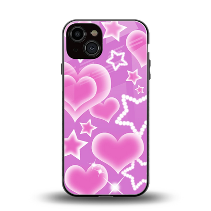 Pink Celestia back phone cover | glass case for iphone 14