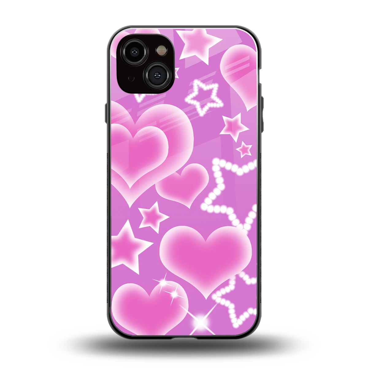 Pink Celestia back phone cover | glass case for iphone 15 plus