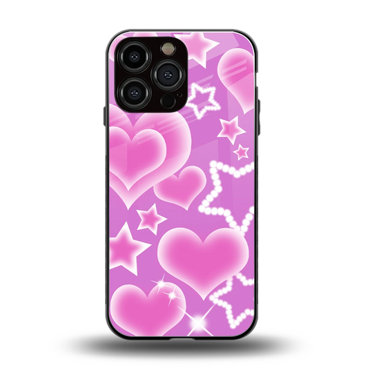Pink Celestia back phone cover | glass case for iphone 15 pro max