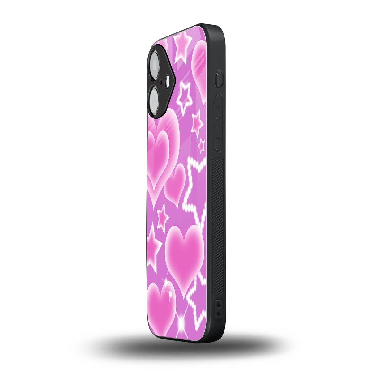 Pink Celestia iPhone 16 mobile cover | shockproof glass phone case
