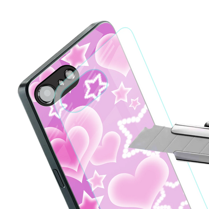 Pink Celestia stylish phone case for iphone 16e | glossy glass and slim fit