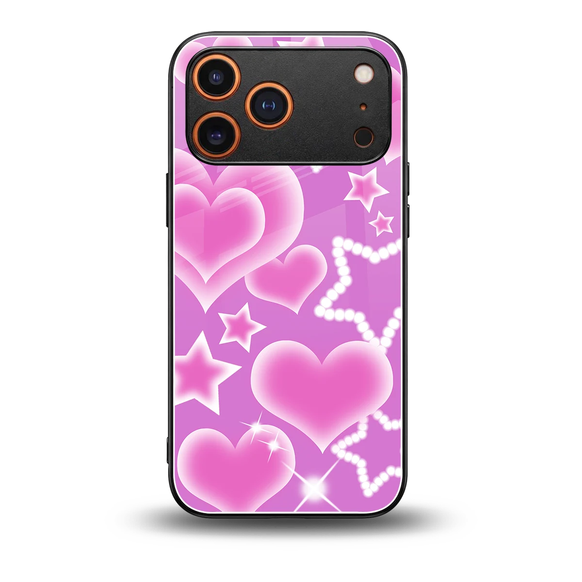 Pink Celestia back phone cover | glass case for iphone 17 pro