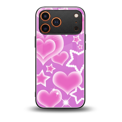Pink Celestia back phone cover | glass case for iphone 17 pro