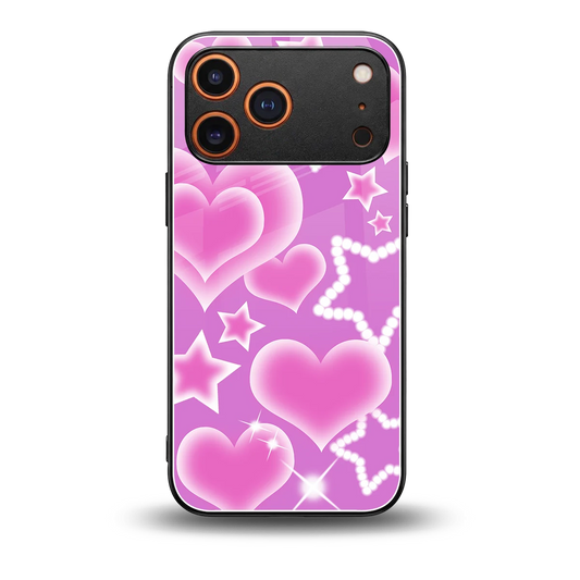 Pink Celestia back phone cover | glass case for iphone 17 pro max