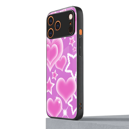 Pink Celestia iphone 17 pro mobile cover | shockproof glass phone case