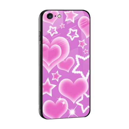 Pink Celestia sleek iphone 6s plus cover with tempered glass back and TPU edges