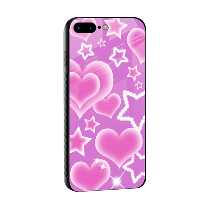 Pink Celestia sleek iphone 8 plus cover with tempered glass back and TPU edges