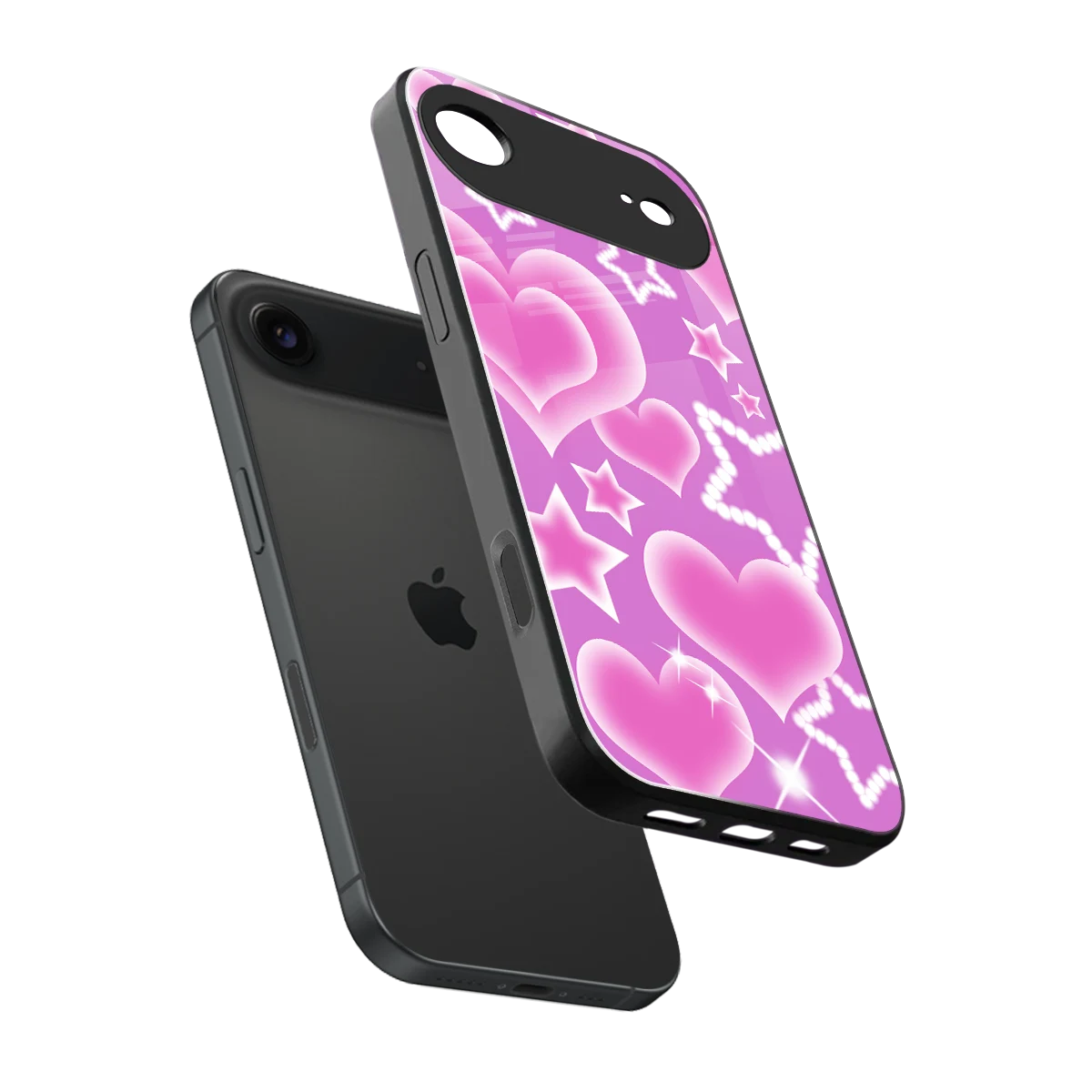 Pink Celestia sleek iphone air cover with tempered glass back and TPU edges