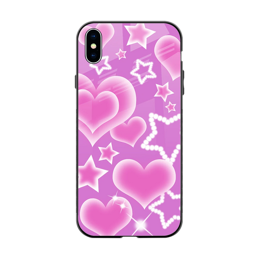 Pink Celestia back phone cover | glass case for iphone xs max