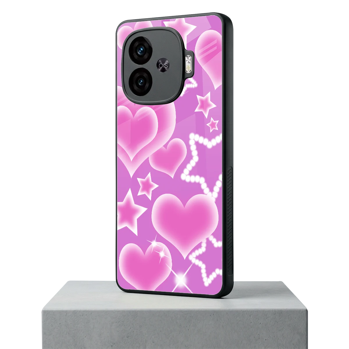 Pink Celestia iqoo neo 10r 5g mobile cover | shockproof glass phone case