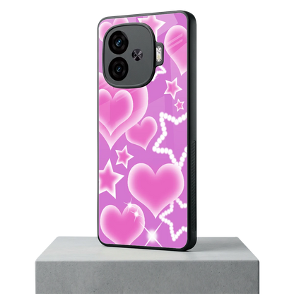 Pink Celestia iqoo neo 10r 5g mobile cover | shockproof glass phone case
