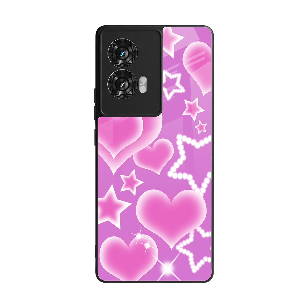 Pink Celestia back phone cover | glass case for motorola edge 50 fusion