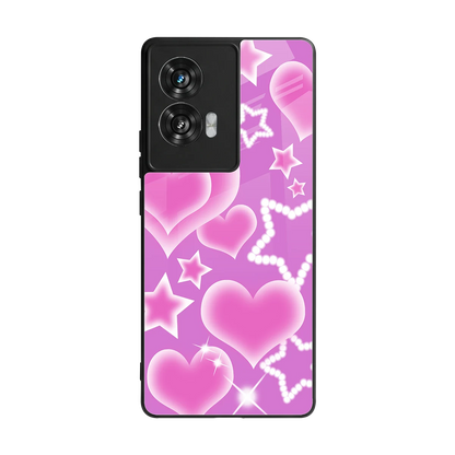 Pink Celestia back phone cover | glass case for motorola edge 50 fusion