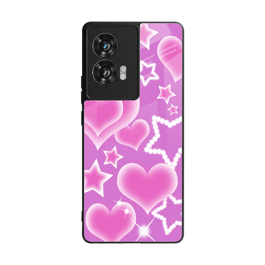 Pink Celestia back phone cover | glass case for motorola edge 50 fusion