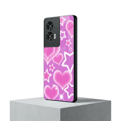 Pink Celestia motorola edge 50 fusion mobile cover | shockproof glass phone case