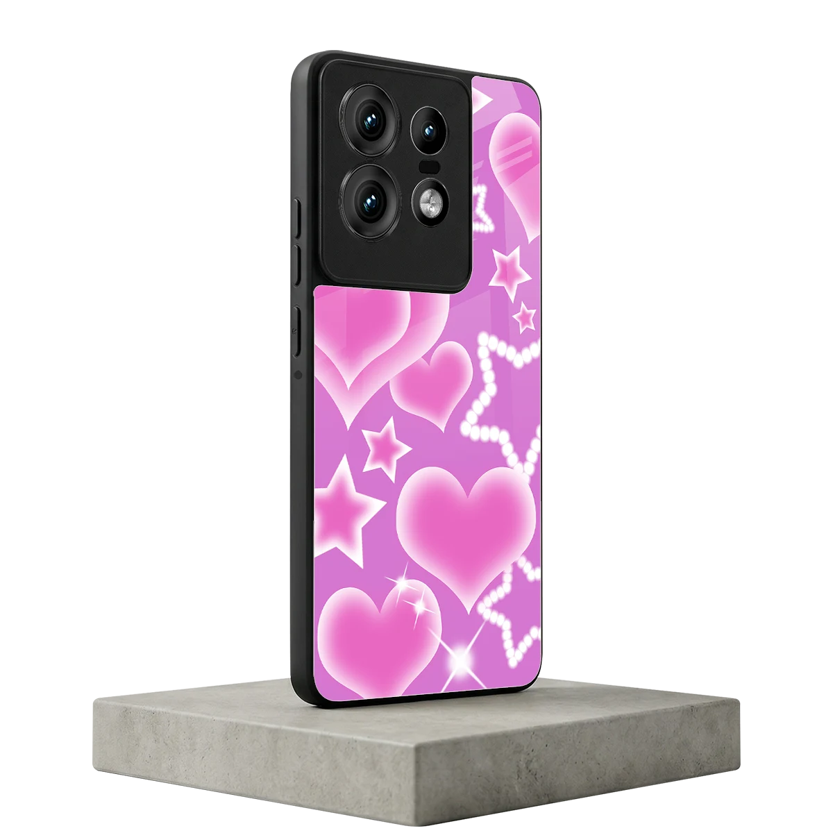 Pink Celestia motorola edge 50 pro mobile cover | shockproof glass phone case