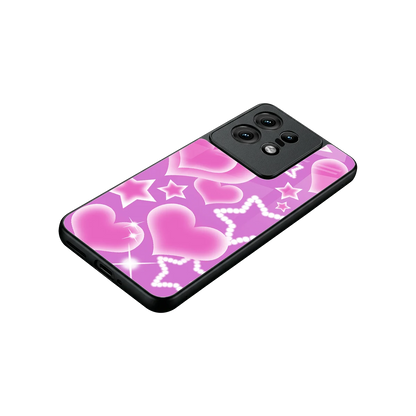 Pink Celestia stylish phone case for motorola edge 50 pro | glossy glass and slim fit