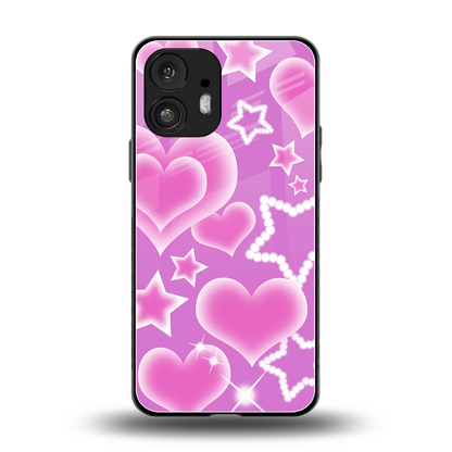 Pink Celestia back phone cover | glass case for nothing phone 2