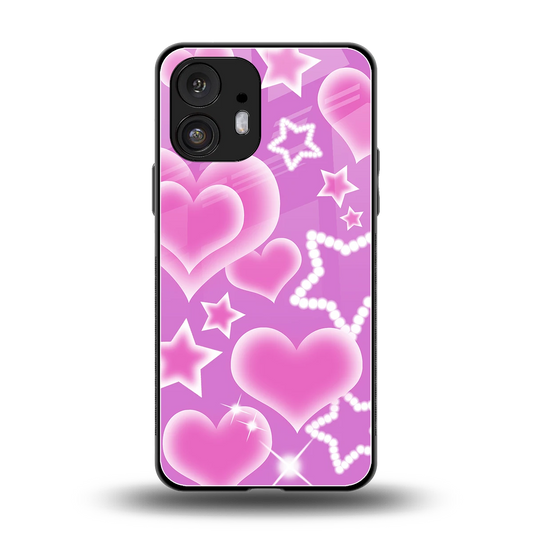 Pink Celestia back phone cover | glass case for nothing phone 2