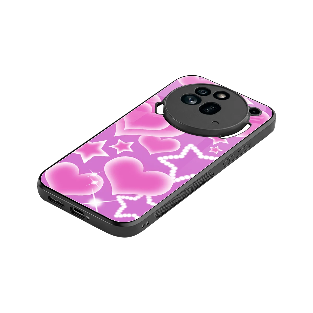 Pink Celestia stylish phone case for nothing phone 3a pro | glossy glass and slim fit