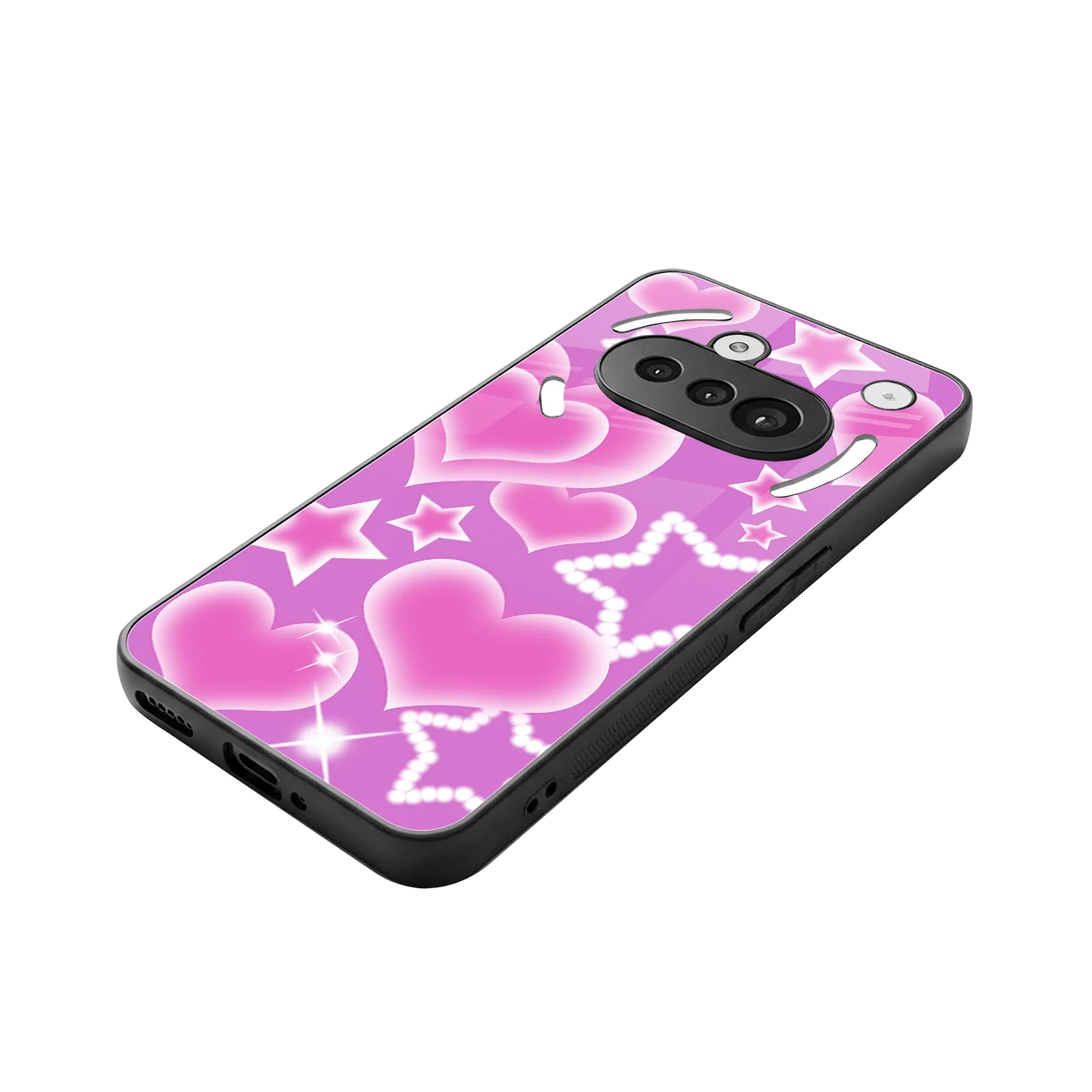 Pink Celestia stylish phone case for nothing phone 3a | glossy glass and slim fit