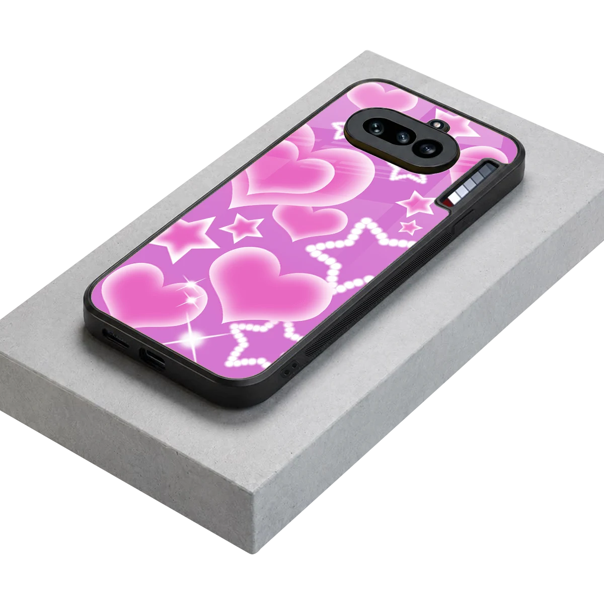 Pink Celestia stylish phone case for nothing phone 4a | glossy glass and slim fit