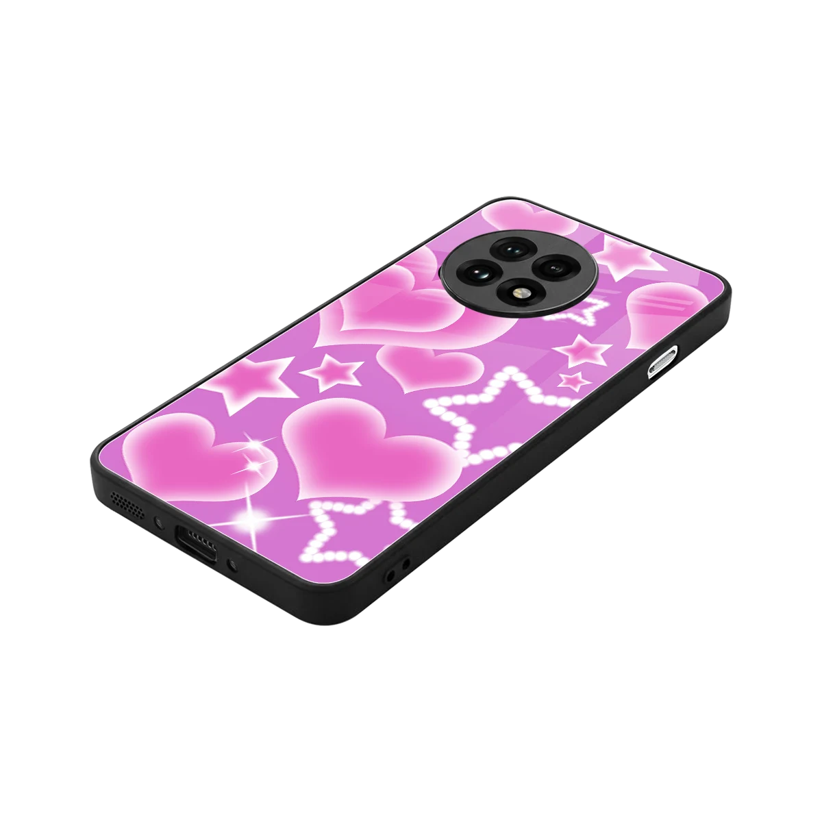 Pink Celestia stylish phone case for oneplus 13r | glossy glass and slim fit