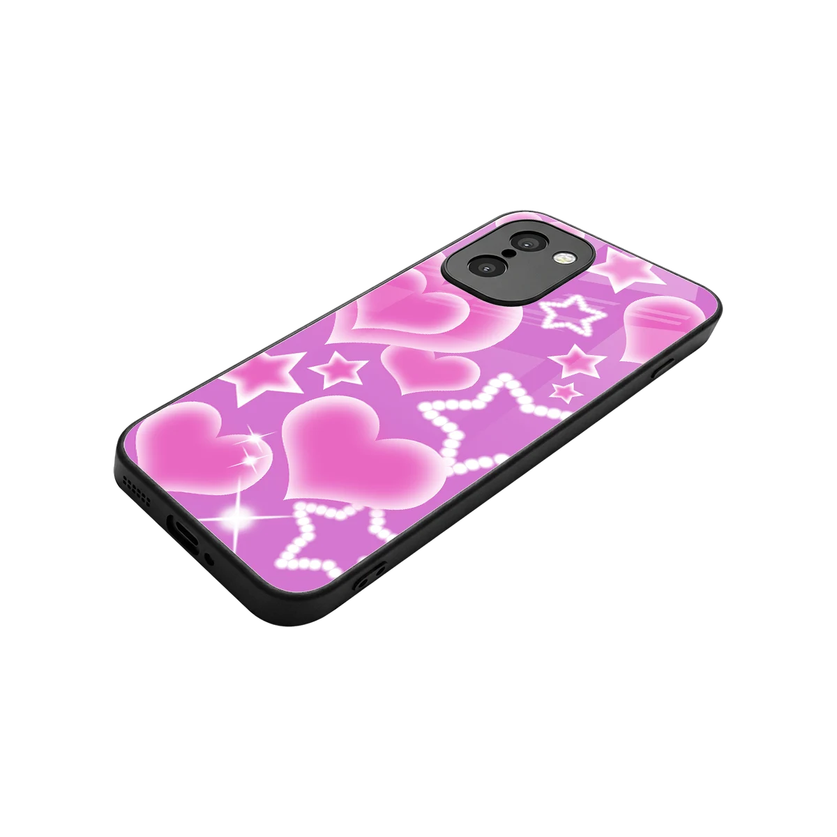 Pink Celestia stylish phone case for oneplus 15r | glossy glass and slim fit