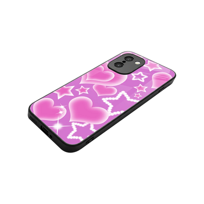Pink Celestia stylish phone case for oneplus 15r | glossy glass and slim fit
