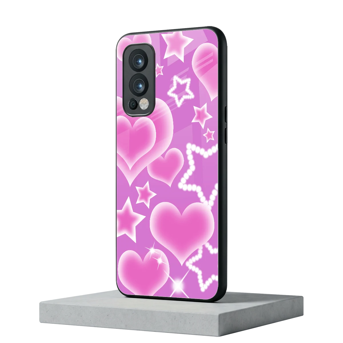 Pink Celestia oneplus nord 2 mobile cover | shockproof glass phone case