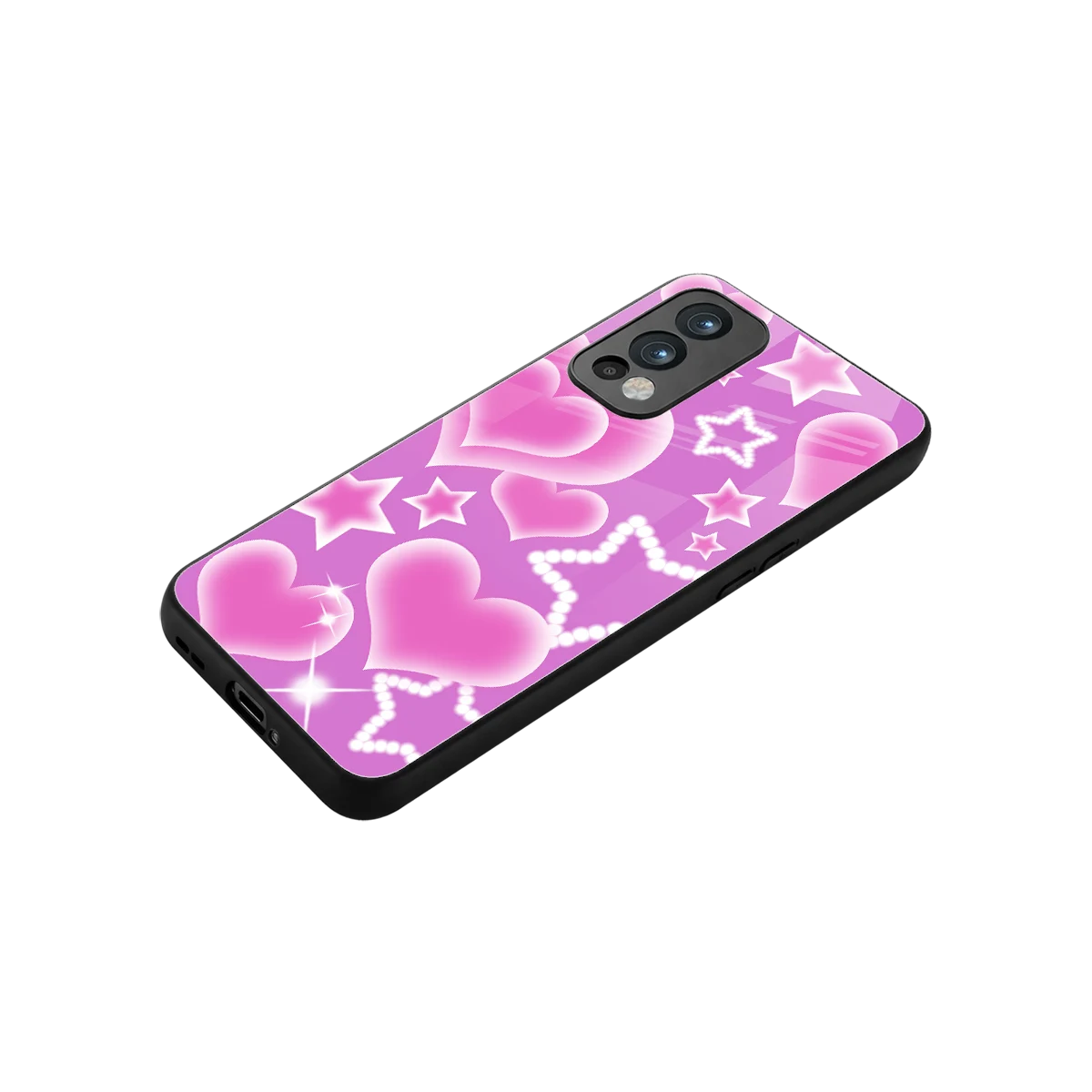 Pink Celestia stylish phone case for oneplus nord 2 | glossy glass and slim fit