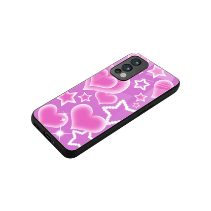 Pink Celestia stylish phone case for oneplus nord 2 | glossy glass and slim fit