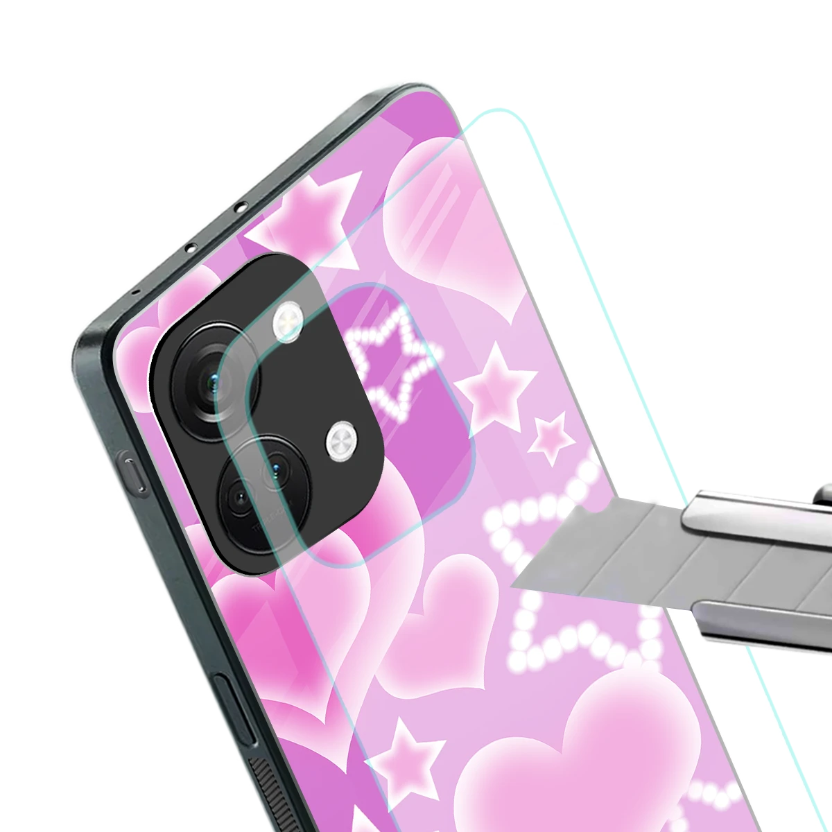 Pink Celestia stylish phone case for oneplus nord 3 | glossy glass and slim fit
