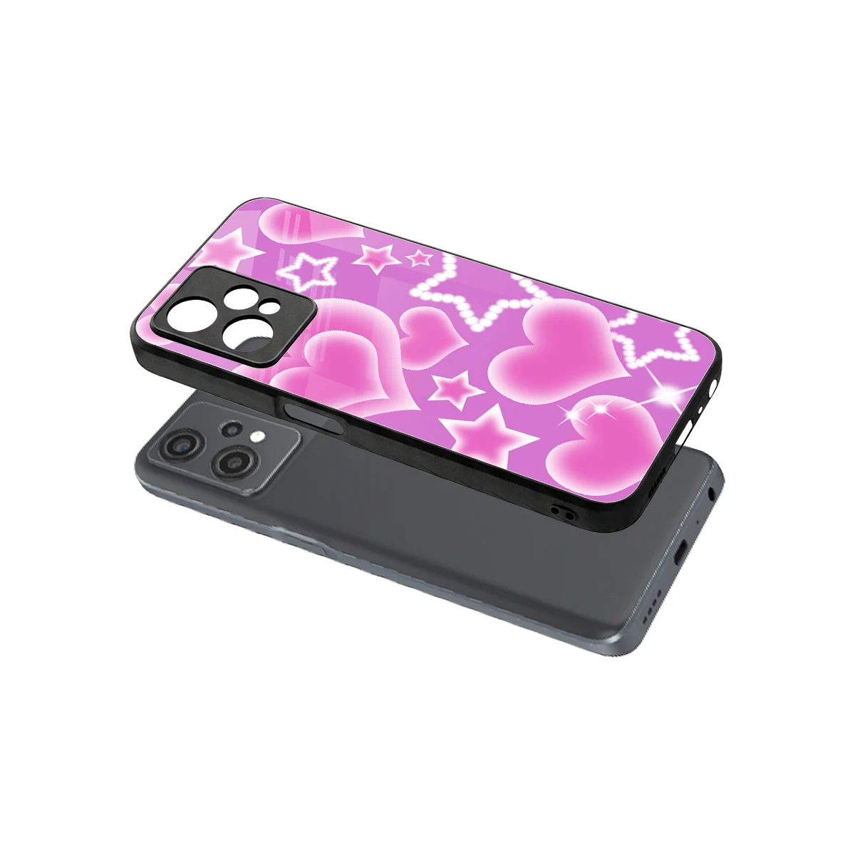 Pink Celestia sleek oneplus nord ce 2 lite cover with tempered glass back and TPU edges