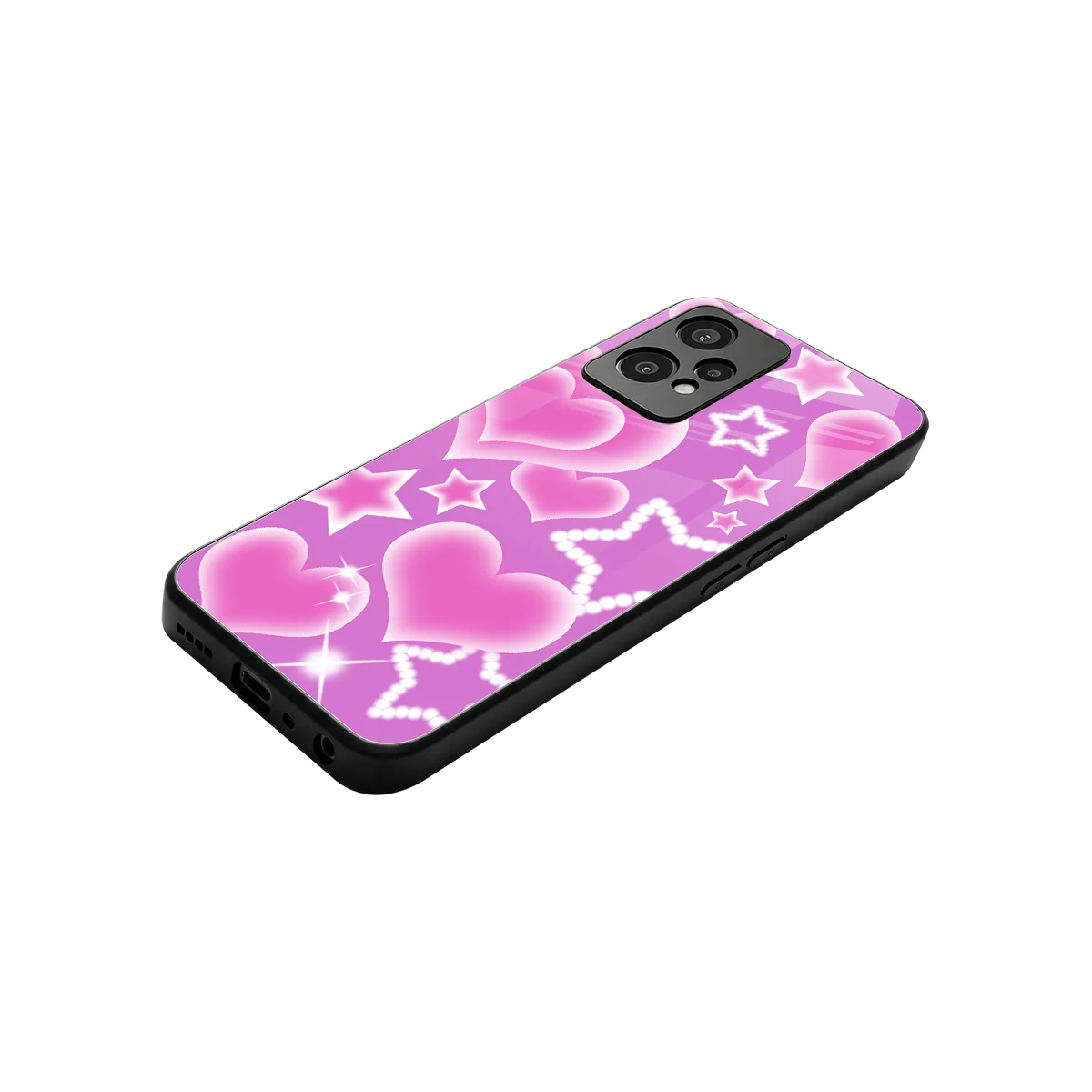 Pink Celestia stylish phone case for oneplus nord ce 2 lite | glossy glass and slim fit