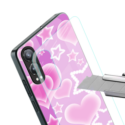 Pink Celestia stylish phone case for oneplus nord ce 4 lite | glossy glass and slim fit