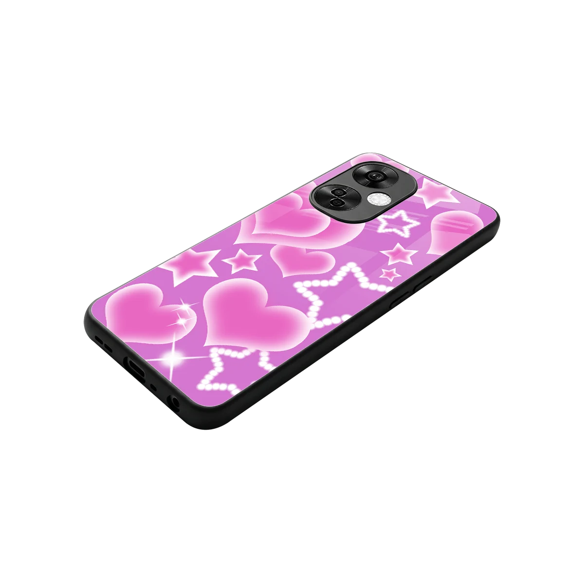 Pink Celestia stylish phone case for oneplus nord ce 3 lite | glossy glass and slim fit