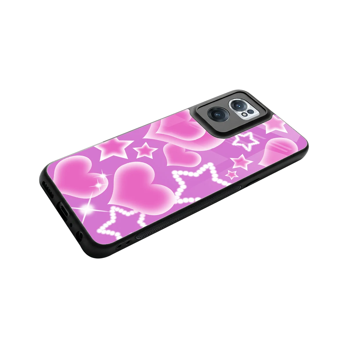 Pink Celestia stylish phone case for oneplus nord ce 2 | glossy glass and slim fit