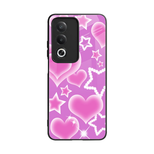 Pink Celestia back phone cover | glass case for oppo a3 pro