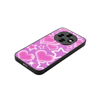 Pink Celestia stylish phone case for oppo f31 pro 5g | glossy glass and slim fit