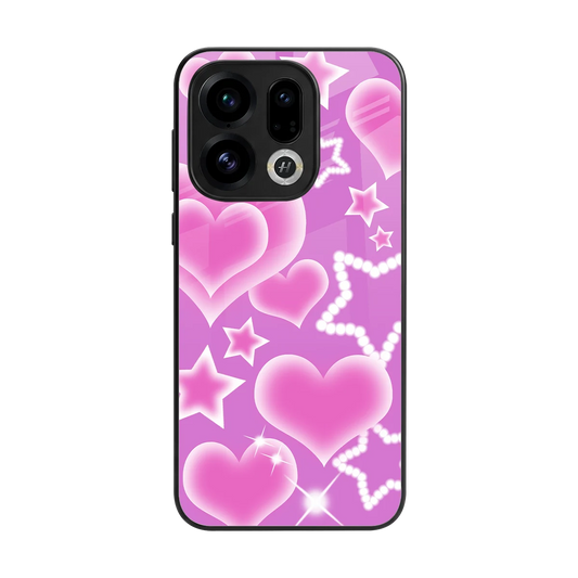 Pink Celestia back phone cover | glass case for oppo find x9