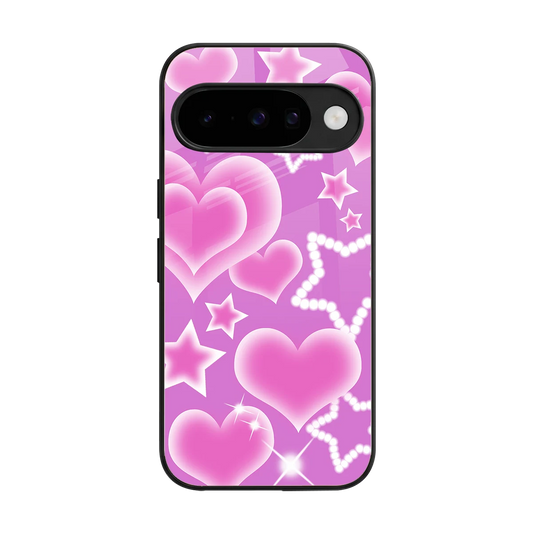 Pink Celestia back phone cover | glass case for google pixel 10