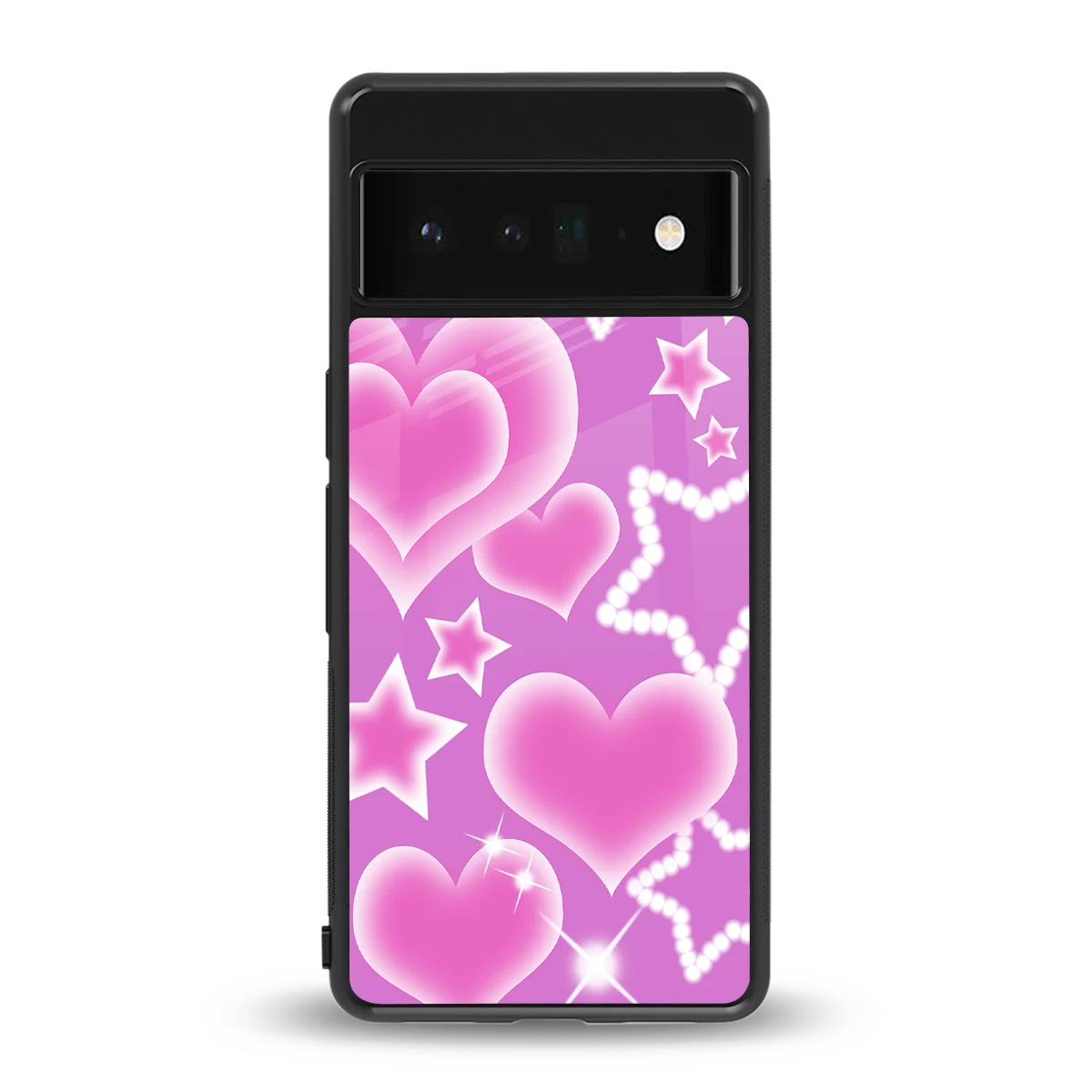 Pink Celestia back phone cover | glass case for google pixel 6 pro