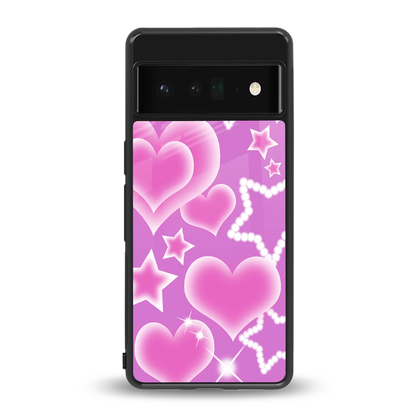 Pink Celestia back phone cover | glass case for google pixel 6 pro