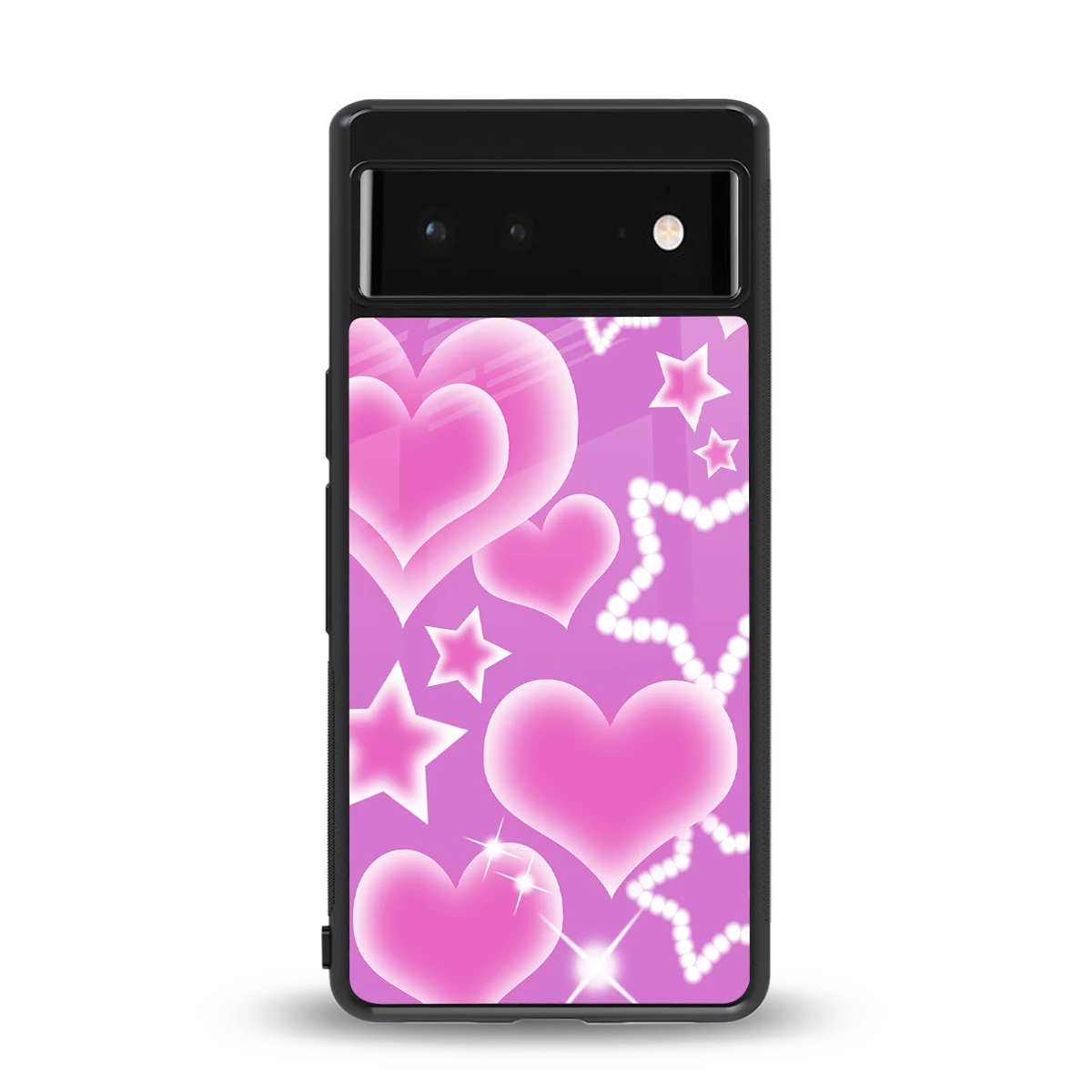 Pink Celestia back phone cover | glass case for google pixel 6a