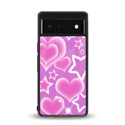 Pink Celestia back phone cover | glass case for google pixel 6a