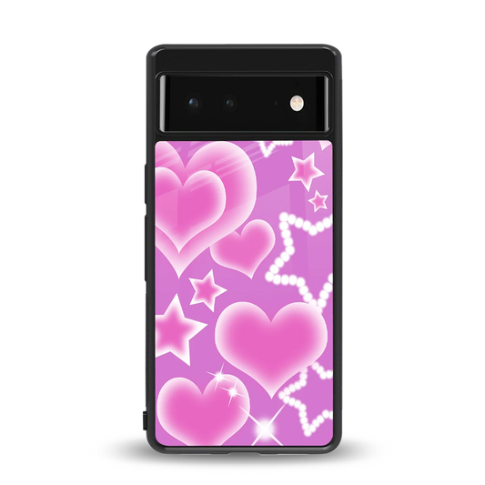 Pink Celestia back phone cover | glass case for google pixel 6a