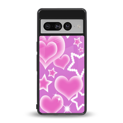 Pink Celestia back phone cover | glass case for google pixel 7 pro