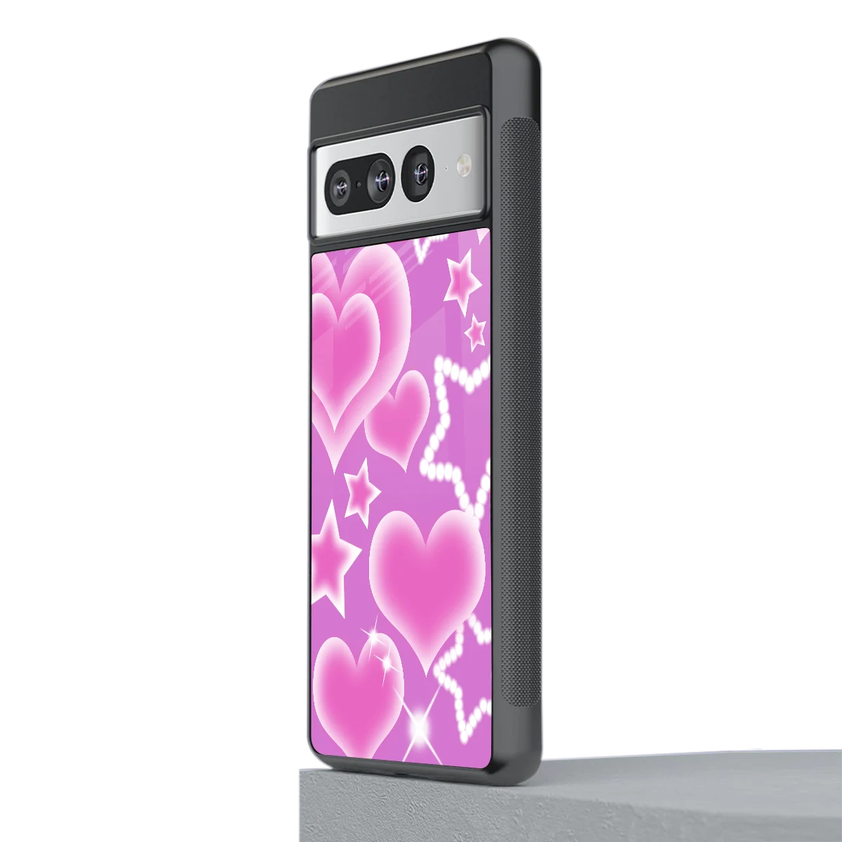 Pink Celestia stylish phone case for google pixel 7 pro | glossy glass and slim fit